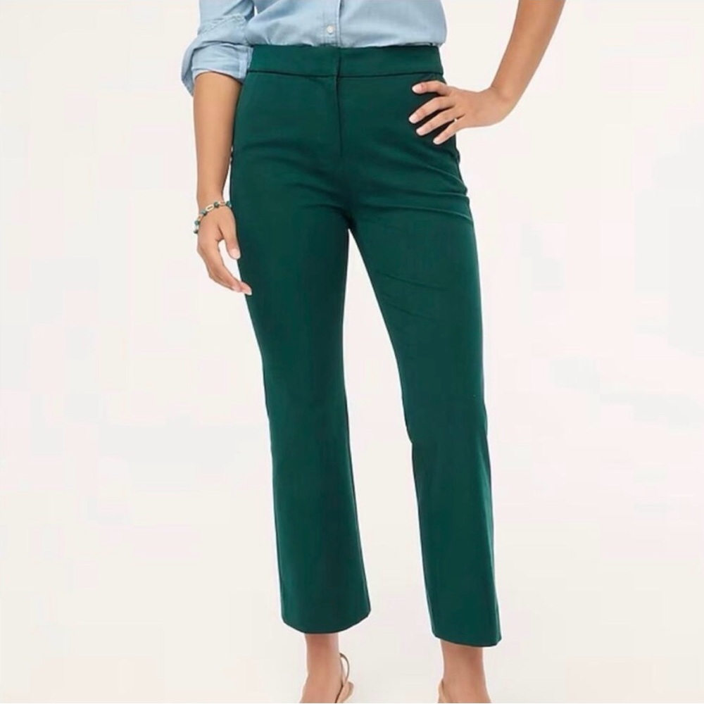 J. Crew High Waist Office Pants Kelsey Flare Smoky Spruce NWT Work Career Size 8